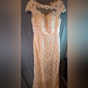 Elegant DresSale Pink Lace And Sequin Evening Gown